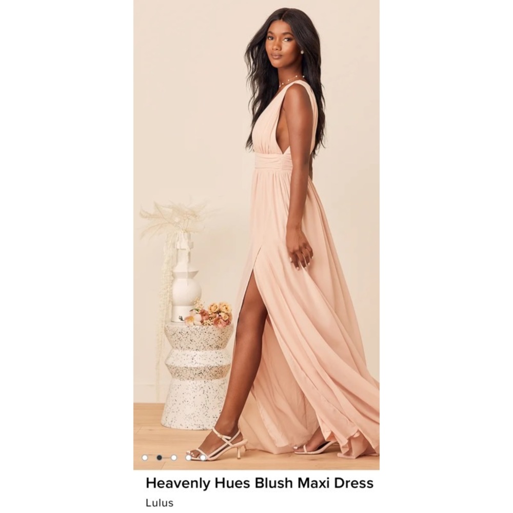Lulus heavenly hues blush maxi dress- size Large. New w/ tags. Color: blush - Picture 2 of 6